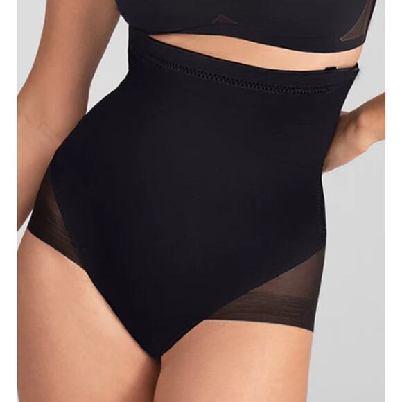 Honeylove Super Power Brief Shaper Tummy Control Mesh High Rise Black Shapewear